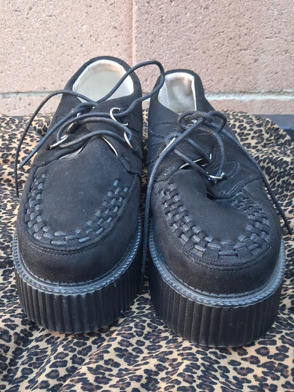 Black Suede Platform Lace-Up Men's Shoes